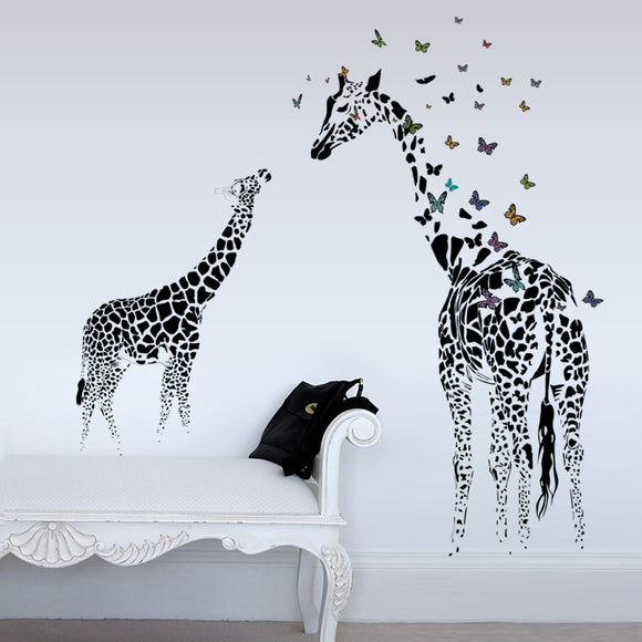 Honana,Giraffe,Colorful,Butterfly,Sticker,Removable,Decor,Bedroom,Applique