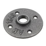 Malleable,Floor,Flange,Plates,Holes,Black,Pipes,Fittings,Industrial,Furniture,Mount,Decor"