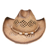 Unisex,Summer,Straw,Cowboy,Shells,Breathable,Elegant,Panama,Sunbonnet,Beach