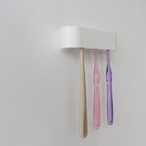 Happy,White,Toothbrush,Holder,Bathroom,Organizer,Mounted,Stand,Adhesive,Smart,Decorations