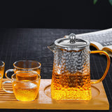 750ml,Clear,Glass,Teapot,Stainless,Infuser,Steeping,Flower