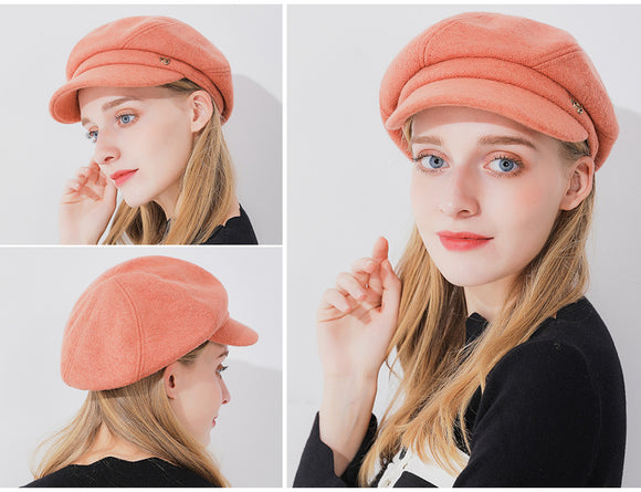 Women,Fashion,Cotton,Velvet,Octagon,Beret,Outdoor,Thicken,Gatsby,Newsboy