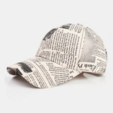 Unisex,Newspaper,Pattern,Cotton,Broad,Sunscreen,Visor,Fashion,Casual,Baseball