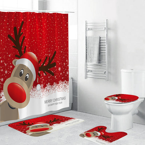 Christmas,Bathroom,Curtains,Toilet,Ornaments,Merry,Christmas,Decorations,Gifts