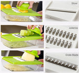 KCASA,Vegetable,Cutter,Container,Adjustable,Mandoline,Slicer,Interchangeable,Blades