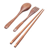 Portble,Wooden,Chopsticks,Spoon,Tableware,Japanese,Style,Storage