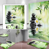 Bamboo,Printing,Waterproof,Bathroom,Shower,Curtain,Toilet,Cover,Carpet