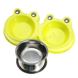3Colors,Shape,Water,Container,Stainless,Steel,Feeder