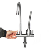 Stainless,Steel,Double,Faucet,Basin,Swivel,Water,Mixer