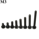 Suleve,M3NP1,50Pcs,Nylon,Screw,Black,Round,Phillips,Screw,Nylon,Standoff,Assortment