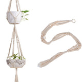 Double,Layer,Handmade,Cotton,Flower,Hanging,Basket,Flower,Hanger,Ropes,Garden,Decoration