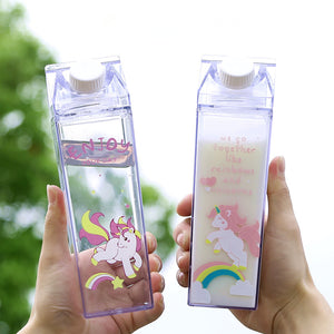 Portable,Novelty,Carton,Shaped,Cartoon,Unicorn,Printed,Water,Bottle