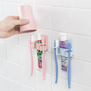 Multifunction,Plastic,Strong,Suction,Shelf,Toothbrush,Holder