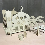 Puzzle,Wooden,Model,Building,Islamic,House,Stand,Ramadan,Gifts,Decorations