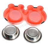 3Colors,Shape,Water,Container,Stainless,Steel,Feeder
