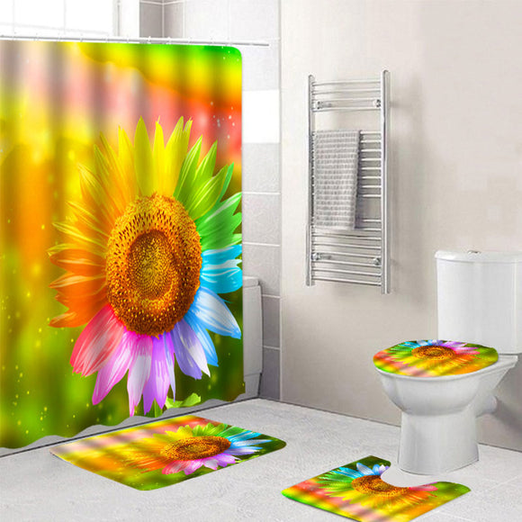 Multicolor,Sunflower,Bathroom,Waterproof,Shower,Curtain,Floor,Toilet,Cover,Bathroom,Curtain