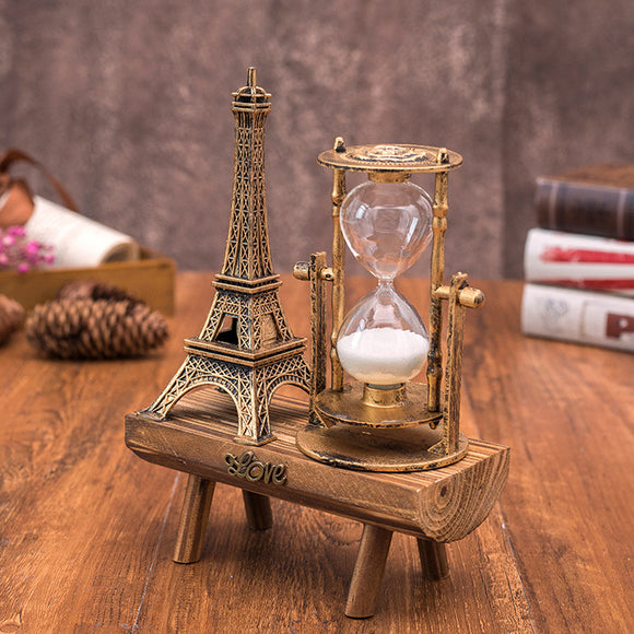 Creative,Retro,Tower,Wooden,Hourglass,Decorations,Ornaments,Paris,Sandglass,Eiffel,Tower