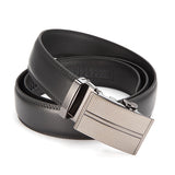 Second,Layer,Leather,Business,Alloy,Adjustable,Automatic,Buckle,Leather,Black