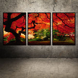 Miico,Painted,Three,Combination,Decorative,Paintings,Maple,Decoration