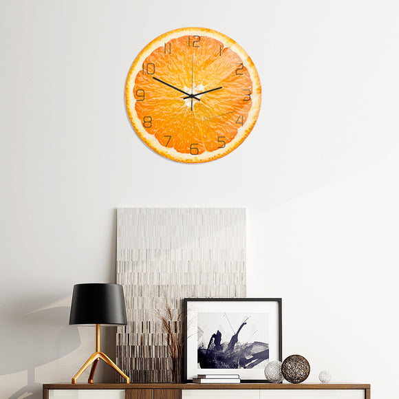 Loskii,CC093,Creative,Orange,Clock,Clock,Quartz,Clock,Office,Decorations