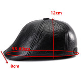 Unisex,Cowhide,Genuine,Leather,Earflap,Muffs,Beret,Protective,Paper,Cabbie
