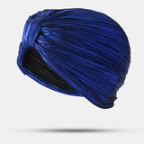 Women,Pleated,Beanie,Solid,Color,Simple,Turban