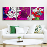 Miico,Painted,Three,Combination,Decorative,Paintings,Botanic,Lotus,Decoration