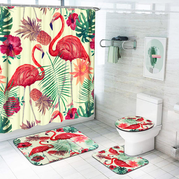 Flamingo,Waterproof,Shower,Curtain,Toilet,Cover,Bathroom