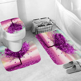 Romantic,Heart,Waterproof,Bathroom,Purple,Shower,Curtain,Toilet,Cover