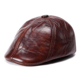 Unisex,Cowhide,Genuine,Leather,Earflap,Muffs,Beret,Protective,Paper,Cabbie