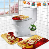 Santa,Claus,Waterproof,Bathroom,Toilet,Covers,Print,Decor