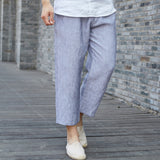 Loose,Linen,Pants,Beach,Retro,Drawstring,Elastic,Casual,Pants