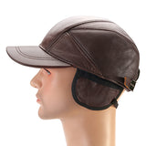 Collrown,Winter,Genuine,Leather,Baseball,Earflap,Muffs,Windproof,Outdoor,Trucker