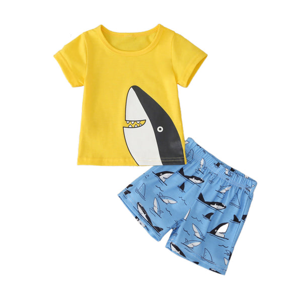 Boy's,Shark,Cartoon,Print,Pants,Casual,Clothing