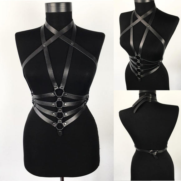 Adjustable,Women,Leather,Harness,Waist,Strap,Corset,Bustier,Nightclub,Queen,Essential