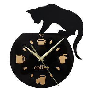 Emoyo,ECY013,Creative,Coffee,Clock,Animal,Clock,Quartz,Clock,Office,Decorations