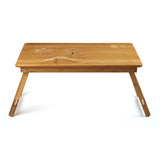 Foldable,Bamboo,Laptop,Table,Cooling,Holder,Table,Stand,Drawer,Table