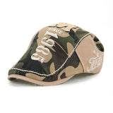 Unisex,Cotton,Camouflage,Beret,Buckle,Adjustable,Paper,Military,Cabbie,Gentleman