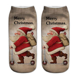 Women,Print,Santa,Claus,Ankle,Socks,Casual,Christmas,Socks