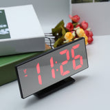 Loskii,Digital,Alarm,Clock,Mutifunction,Charging,Mirror,Alarm,Decor,Clock