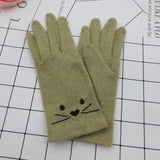Women,Embroidery,Cartoon,Pattern,Fashion,Casual,Gloves