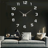 Sticker,Clock,Large,Mirror,Surface,Decor,Quartz