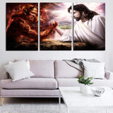 Miico,Painted,Three,Combination,Decorative,Paintings,Satan,Jesus,Decoration