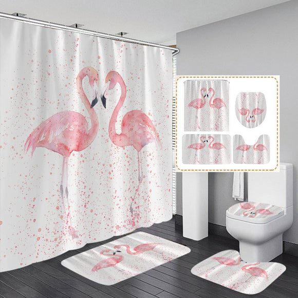Flamingo,Waterproof,Shower,Curtain,Waterproof,Toilet,Cover,Toilet,Bathroom,Decor