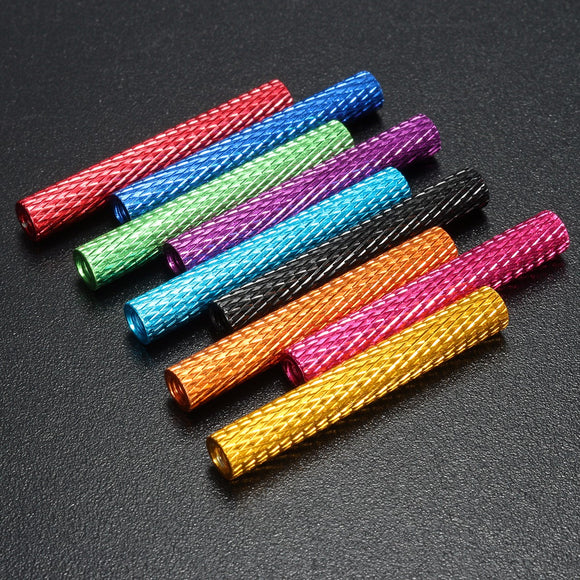 Suleve,M3AS16,50Pcs,Knurled,Standoff,Aluminum,Alloy,Anodized,Spacer,Multicolor