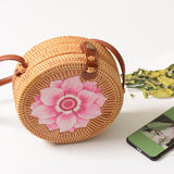 Women,Straw,Handwoven,Round,Rattan,Beach,Handbag,Crossbody,Outdoor,Travel