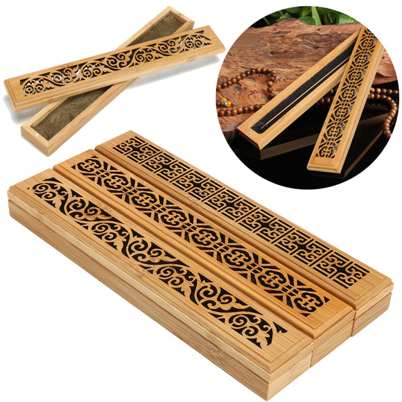 Bamboo,Incense,Burner,Drawer,Magnet,Incense,Hollow,Carving,Cover,Burner,Censer,Holder