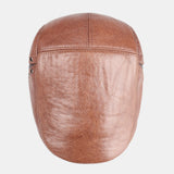 Genuine,Leather,Single,Layer,Solid,Color,Casual,Fashion,Forward,Beret