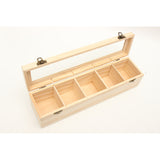 Compartments,Plain,Wooden,Caddy,Storage,Display,Container,Glass