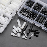 Suleve,M3NH6,300Pcs,Nylon,Screw,White&Black,Screw,Standoff,Spacer,Assortment